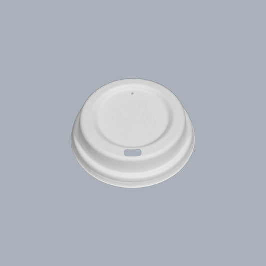 CrossWave Ecopacks white 80mm paper cup lid with sip hole and vent, compatible with 8oz cups.