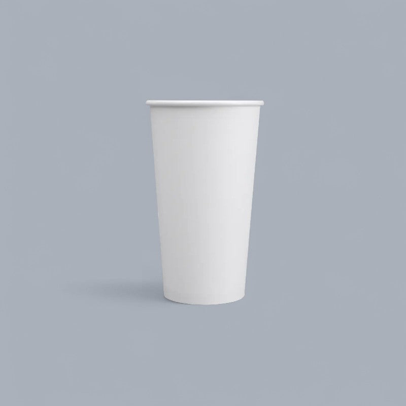CrossWave Ecopacks white 20oz single wall paper cup for cold drinks like smoothies and bubble tea.