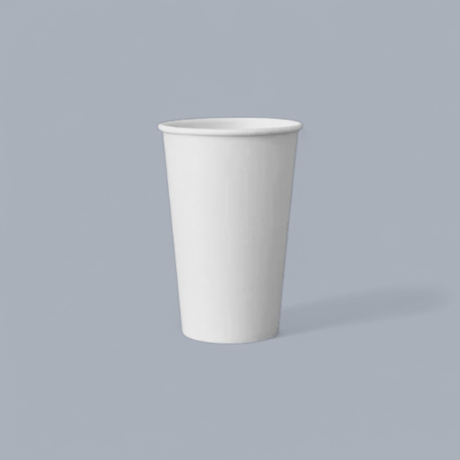 CrossWave Ecopacks white 16oz single wall paper cup for hot and cold beverages.